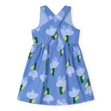 Mayoral Girls Sleeveless Printed Dress ~ Indigo Floral