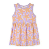 Stella McCartney Girls Sleeveless Starfish Print Jersey Dress ~ Purple Multi