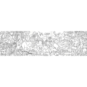 eeBoo Wild Animals Double-Sided Pencils with Fold-Out Mini Mural