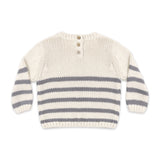 Quincy Mae Rex Knit Sweater ~ Slate Stripe