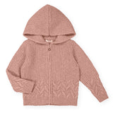 Mayoral Girls Knit Zip Hoodie ~ Rose