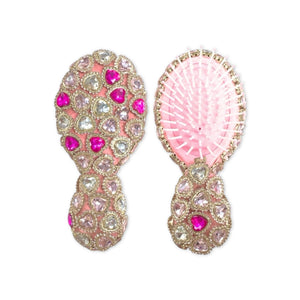 Bari Lynn Multi Heart Jeweled Hair Brush