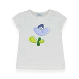 Mayoral Girls Flower Tee & Ankle Leggings Set ~ White/Indigo