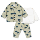 Play Up Baby Tree Print Corduroy Overshirt, l/s Top & Pants Set ~ Pistachio/Off-White