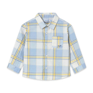 Mayoral Baby Boy l/s Check Button Down Shirt ~ Rain