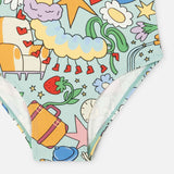 Stella McCartney Girls Printed Swimsuit ~ Mint Multi