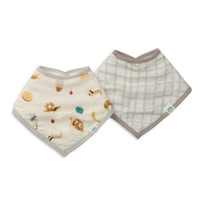 Loulou Lollipop Muslin Bandana Bib Set ~ French Breakfast