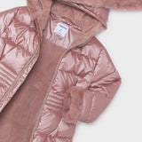 Mayoral Girls Metallic Faux Fur Puffer Coat ~ Crystal
