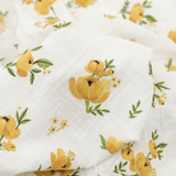Little Unicorn Organic Cotton Muslin Swaddle ~ Yellow Roses