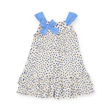 Mayoral Baby Girl Printed Dot Dress ~ White/Ocean