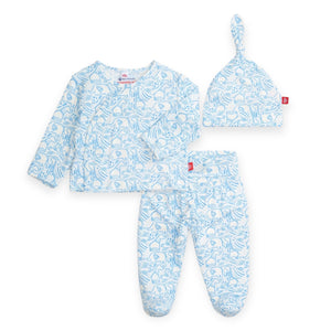 Magnetic Me Modal 3pc Kimono Set ~ Herds of a Feather Blue