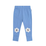 Huxbaby Daisy Scalloped Knit Cardi, Ribbed l/s Top & Leggings Set ~ Seaside/Almond Milk