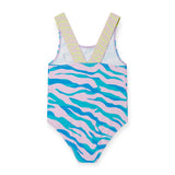 Stella McCartney Girls Zebra Sport Active Swimsuit ~ Multi