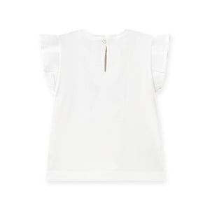 Mayoral Baby Girl s/s T-Shirt w/ 3D Cherries ~ White/Blue