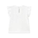 Mayoral Baby Girl s/s T-Shirt w/ 3D Cherries ~ White/Blue