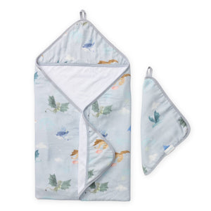 Loulou Lollipop Hooded Towel Set ~ Magical Dragons