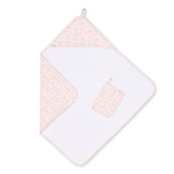 Coccoli Modal Hooded Towel Set ~ Pink Floral on Cream