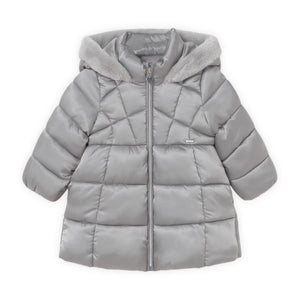 Mayoral Baby Girl Long Puffer Coat ~ Smoke