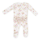 Angel Dear 2 Way Zipper Ruffle Footie ~ Floral Owl Families
