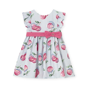 Mayoral Baby Girl Printed Dress ~ Cherries/Blue