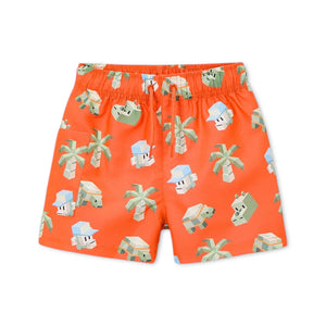 Mayoral Boys Printed Swim Trunks ~ Orange