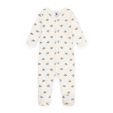 Petit Bateau Front Snap Floral Footie ~ White/Multi