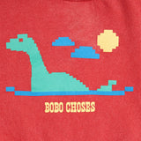 Bobo Choses Baby Lake Monster Sweatshirt & Booo Bo Choses Striped Sweatpants Set ~ Red/Blue