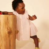 Petit Bateau Sleeveless Floral Dress w/ Bloomer ~ Pink Cream