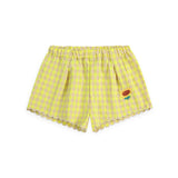 Bobo Choses Baby Sunflower T-Shirt & Vichy Ruffle Shorts Set ~ Light Green/Yellow