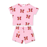 Wynken Baby Mini Bon Bon Butterfly Print Tee & Shorts set ~ Candy