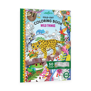 eeboo Wild Things Fold-Out Coloring Book with Stickers
