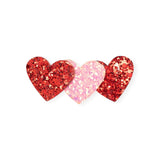 Sweet Wink Pink & Red Glitter Hearts Hair Clip