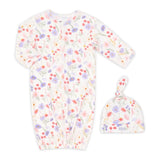 Coccoli Modal Convertible Gown & Hat Set ~ Flowers on Cream