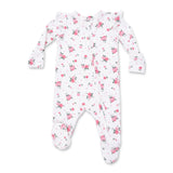 Angel Dear 2 Way Zipper Frill Sleeve Footie ~ Pink Rosettes