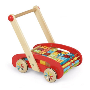 Janod ABC Buggy Cart w/ 30 Blocks