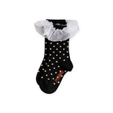Mini Rodini Baby Polka Dot Frill Socks ~ Black/White
