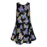 Hannah Banana Butterfly Print Sequined Dress ~ Black Multi