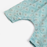 Bobo Choses Baby Daisy Mosaic Woven Romper ~ Light Blue