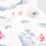 Petit Bateau l/s Paris Je T’aime Parisian Print Romper ~ White Multi