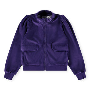 Molo Malika Velour Zip Sweatshirt & Adoria Flare Sweatpants  Set 7-12 ~ Space Purple