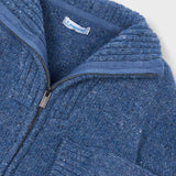 Mayoral Boys Knit Zip Sweater ~ Heathered Indigo