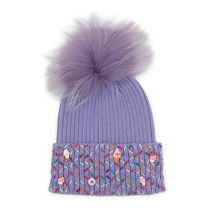 Bari Lynn Sprinkle Treat Hat w/ Fur Pom ~ Lavender