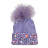 Bari Lynn Sprinkle Treat Hat w/ Fur Pom ~ Lavender