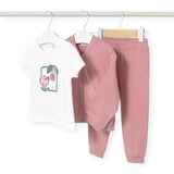 Mayoral Baby Girl Zip Sweatshirt, Tee & Joggers Set ~ Rose