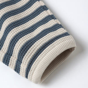 Quincy Mae Waffle Slouch Lounge Set ~ Ocean Stripe/Natural