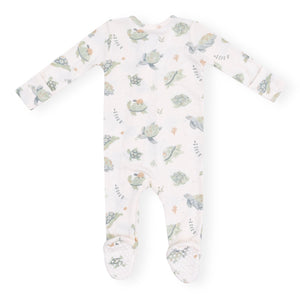Angel Dear 2 Way Zipper Ribbed Footie ~ Sea Turtles