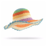 Molo Scalloped Straw Hat ~ Rainbow Paint