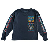 Rowdy Sprout Rolling Stones Racing Steel Wheels l/s Tee ~ Vintage Black