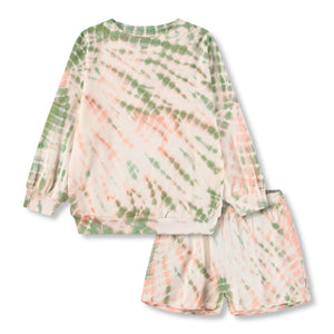 Molo Marika Sweatshirt & Akima Shorts Set 7-12 ~ Garden Tie Dye