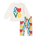 Stella McCartney Baby Girl Love Graphic Sweatshirt & Printed Leggings Set ~ White Multi